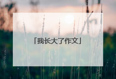 我长大了作文