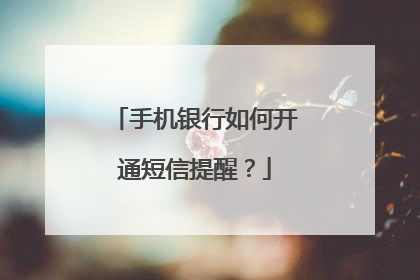 手机银行如何开通短信提醒？