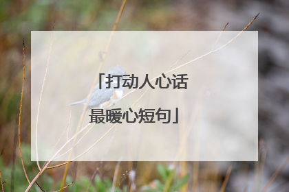 打动人心话最暖心短句
