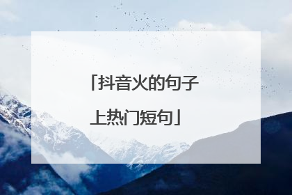 抖音火的句子上热门短句