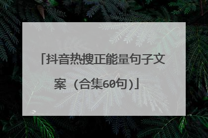 抖音热搜正能量句子文案 (合集60句)