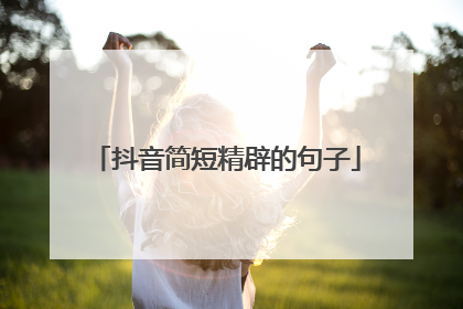 抖音简短精辟的句子