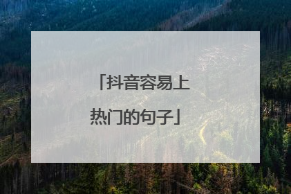 抖音容易上热门的句子