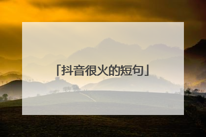 抖音很火的短句