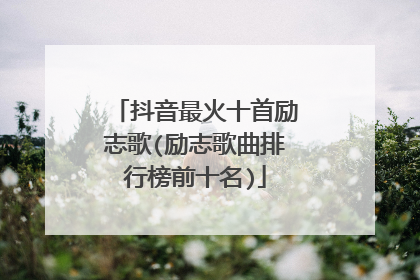 抖音最火十首励志歌(励志歌曲排行榜前十名)