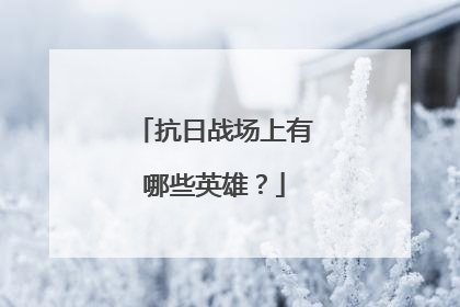 抗日战场上有哪些英雄？