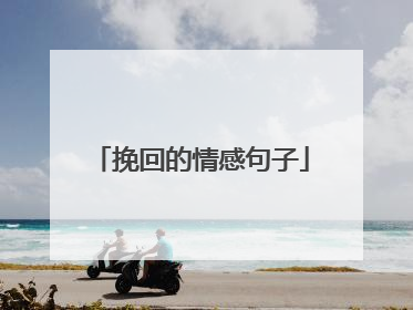 挽回的情感句子
