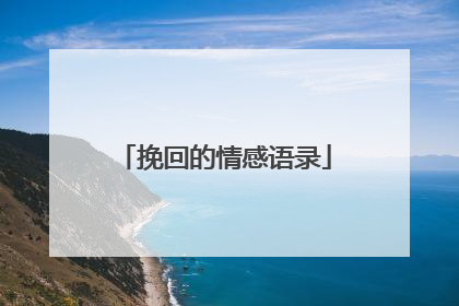 挽回的情感语录