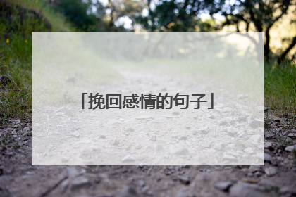 挽回感情的句子