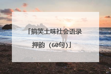 搞笑土味社会语录押韵 (60句)