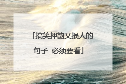 搞笑押韵又损人的句子 必须要看