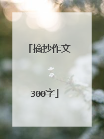 摘抄作文300字