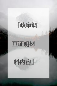政审调查证明材料内容
