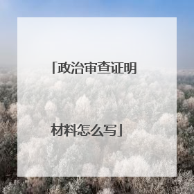 政治审查证明材料怎么写