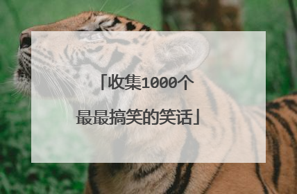 收集1000个最最搞笑的笑话