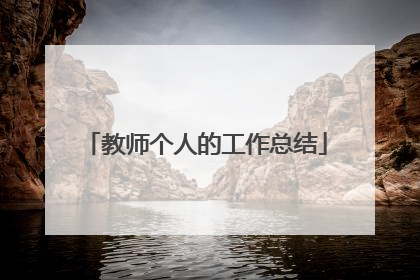 教师个人的工作总结