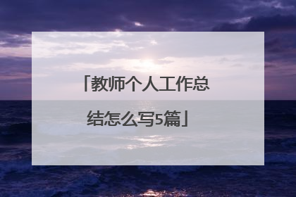 教师个人工作总结怎么写5篇