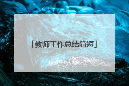 教师工作总结简短