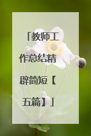 教师工作总结精辟简短【五篇】