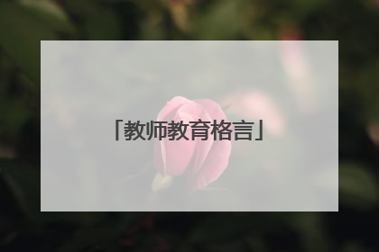 教师教育格言