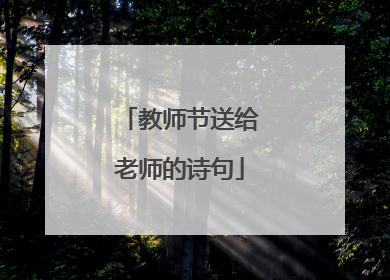 教师节送给老师的诗句