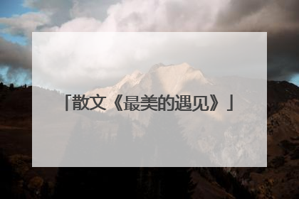 散文《最美的遇见》