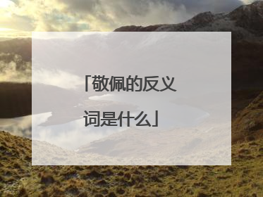 敬佩的反义词是什么