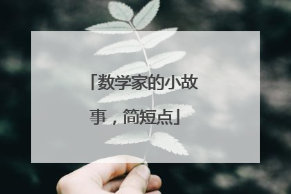数学家的小故事，简短点