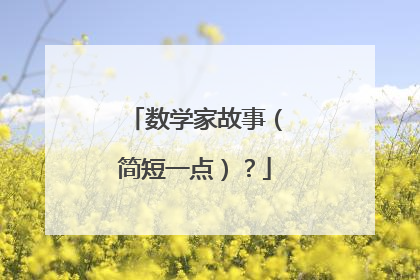 数学家故事（简短一点）？