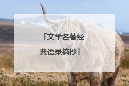 文学名著经典语录摘抄