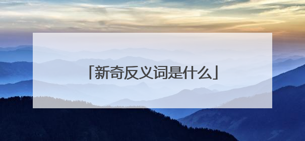 新奇反义词是什么