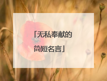 无私奉献的简短名言