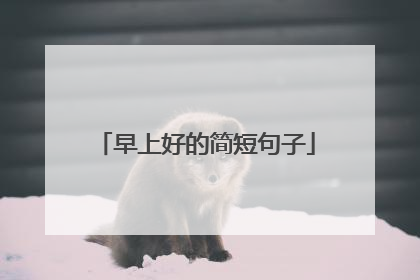 早上好的简短句子