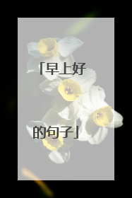 早上好的句子