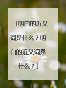 明白的近义词是什么？明白的近义词是什么？