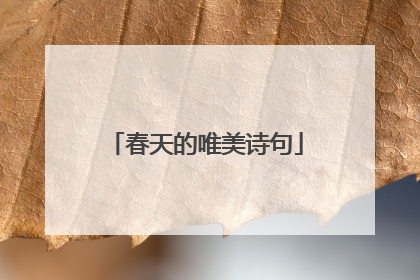 春天的唯美诗句