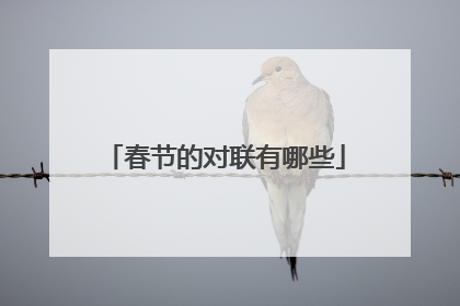 春节的对联有哪些