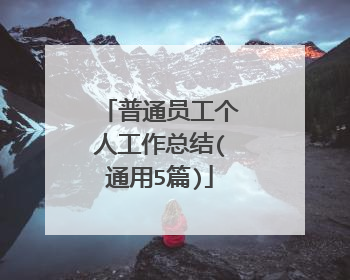 普通员工个人工作总结(通用5篇)