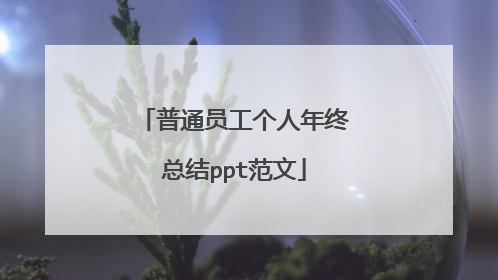 普通员工个人年终总结ppt范文