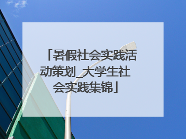 暑假社会实践活动策划_大学生社会实践集锦