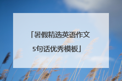 暑假精选英语作文5句话优秀模板