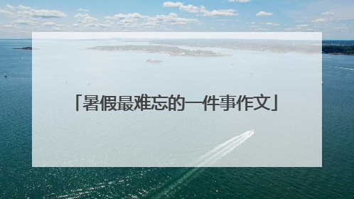 暑假最难忘的一件事作文