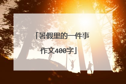 暑假里的一件事作文400字