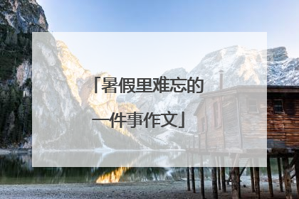 暑假里难忘的一件事作文