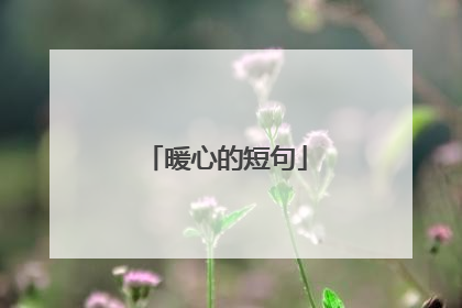 暖心的短句
