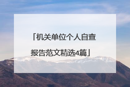 机关单位个人自查报告范文精选4篇