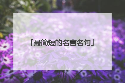 最简短的名言名句