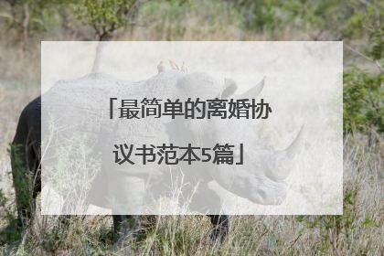 最简单的离婚协议书范本5篇