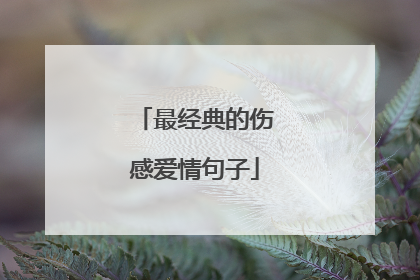 最经典的伤感爱情句子