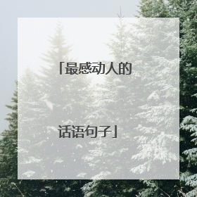 最感动人的话语句子